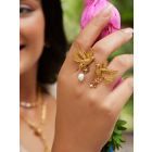 Gold Plated Handcrafted Brass Ring