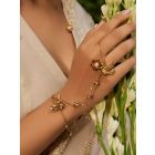 Gold Plated Handcrafted Brass Haathphool - Set of 2