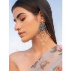 Rose Gold Plated Green Handcrafted Brass Earrings