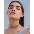 Rose Gold Plated Green Handcrafted Brass Choker