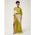 Cream Green Handwoven Cotton Dobby Co-ord Set- Set of 2
