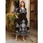 Black Embroidered Cotton Dress