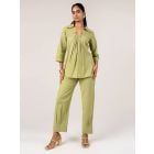 Green Cotton Co-ord Set- Set of 2