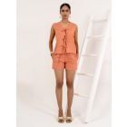 Coral Cotton Co-ord Set- Set of 2