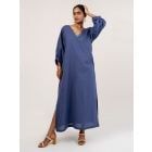 Blue Cotton Dress with Slip