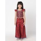 Red Printed Muslin Co-ord Set- Set of 2