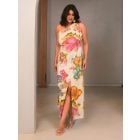 Multicolor Printed Cotton One Shoulder Dress