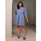 Blue Printed Cotton Dress