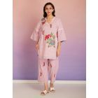 Pink White Checkred Cotton Patch Work Co-ord Set - Set of 2