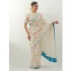 Multicolor Printed Chanderi Saree with Blouse- Set of 2