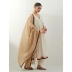 Off White Hand Embroidered Chanderi Suit- Set of 3