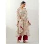 Multicolor Printed Chanderi Suit- Set of 3