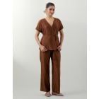 Brown Chanderi Co-ord Set- Set of 2