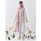 Multicolor Printed Cotton Linen Suit - Set of 3