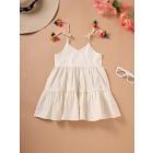 White Cotton Lurex Dress