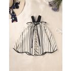 Black White Striped Cotton Dress