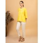 Yellow Embroidered Cotton Top