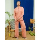 Peach Poplin Co-ord Set- Set of 2