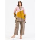 Multicolor Color Block Cotton Linen Co-ord Set - Set of 2