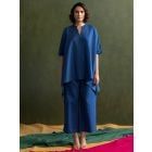 Royal Blue Cotton Linen Co-ord Set - Set of 2