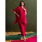 Magenta Cotton Linen Co-ord Set - Set of 2