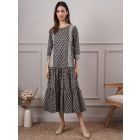 Black Printed Cotton Dress