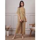 Mustard Yellow Printed Cotton Palazzo