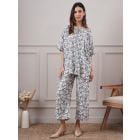 Grey Printed Cotton Palazzo