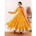 Mustard Yellow Hand Block Printed Cotton Suit- Set of 3