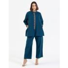 Blue Cotton Linen Co-ord Set - Set of 2