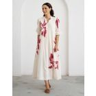White Printed Modal Dress
