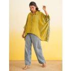 Mustard Yellow Shibori Dyed Muslin Shirt