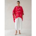 Red Bandhani Tie and Dye Muslin Co-ord Set- Set of 2