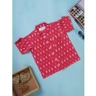 Red Ikkat Printed Cotton Shirt