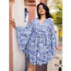 Blue Printed Cotton Kaftan