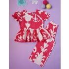 Pink Hand Block Cotton Printed Co-ord Set- Set of 2