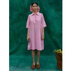 Light Pink Printed Organic Cotton Shirt Dress