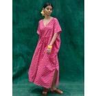 Pink Printed Organic Cotton Kaftan