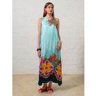 Blue Printed Modal Dress