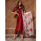 Maroon Silk Blend Suit - Set of 3