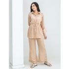 Beige Modal Satin Co-ord Set - Set of 3
