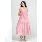 Pink Checkered Cotton Dress
