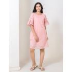 Pink Woven Cotton Dress
