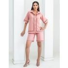 Old Rose Lace Work Poplin Shorts