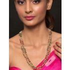 Gold Plated Multicolor Handcrafted Brass Layered Necklace