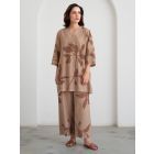 Brown Printed Modal Co-ord Set - Set of 2