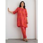 Orange Pink Checkered Cotton Co-ord Set - Set of 2