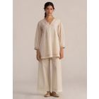 Ivory Chanderi Mul Co-ord Set- Set of 2