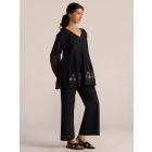 Black Embroidered Chanderi Mul Co-ord Set- Set of 2
