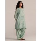 Aqua Green Woven Cotton Kurta with Salwar- Set of 2